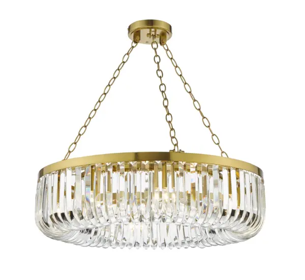 Sigourney 8 Light Satin & Gold Crystal Chandelier